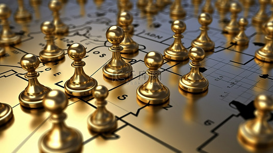公司战略背景图片_3D 渲染中业务战略财务领导力成长和规划的插图