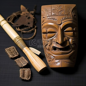 表情包问号背景图片_木面具和木斧