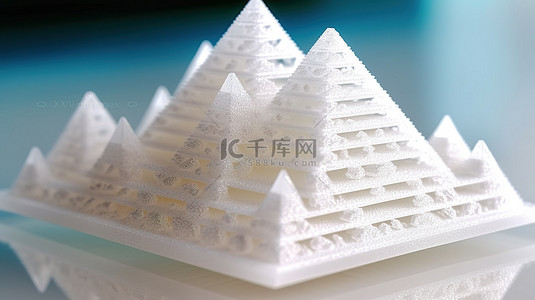 義工背景图片_具有抽象设计的 3D 打印金字塔模型
