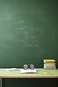 学习教育背景图片_眼镜对着黑板