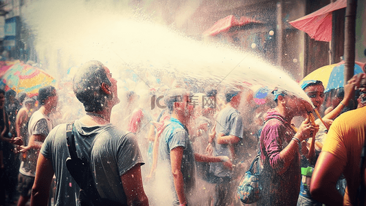 泼水节庆祝人物背景