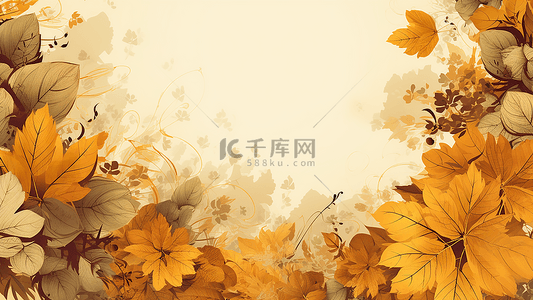 秋天叶片边框背景