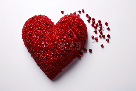 红葡萄背景图片_心形像由红葡萄和红石榴制成的心