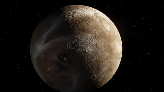 Ganymede 令人惊叹的 3d 渲染，木星的卫星之一，距离太阳第五颗行星