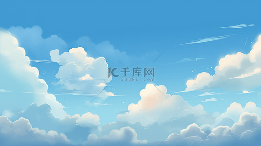 图标透明底背景图片_蓝天白云卡通可爱的天空背景