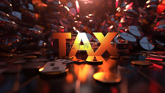 经济背景下企业财务付款中的税收概念3D 渲染