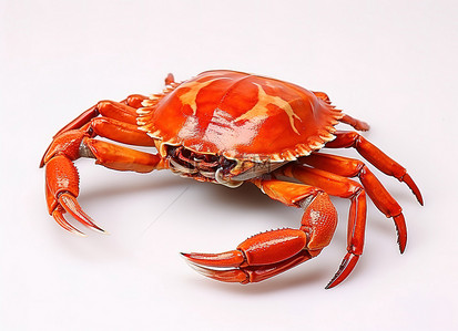 螃蟹螃蟹背景图片_一只螃蟹坐在白色的表面上