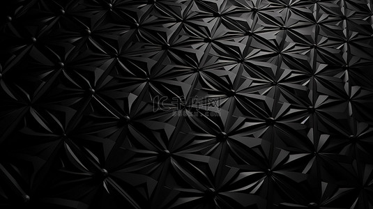 黑色几何背景上的 3d 渲染浮雕