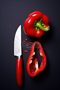 一个辣椒背景图片_一把刀就是一个红辣椒