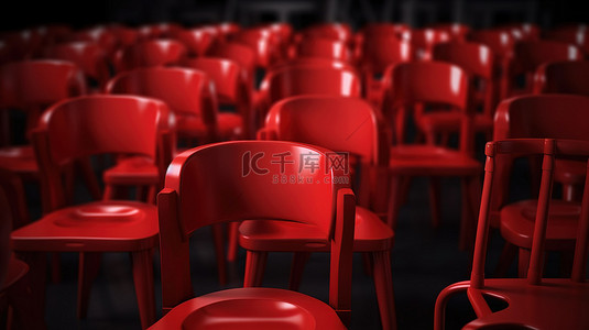 讲台上杰出的红色椅子 3d 渲染说明成功的商业概念
