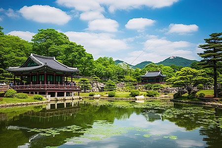 地标建筑背景背景图片_城东宫公园 首尔 首尔 韩国