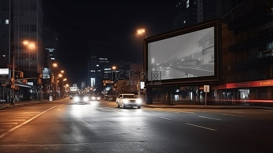 路灯广告牌背景图片_城市街道上黑色星期五广告牌的 3d 渲染