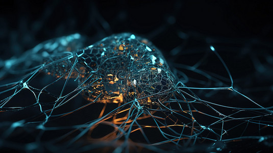 人工智能 3d 渲染中的突触连接和人工神经网络