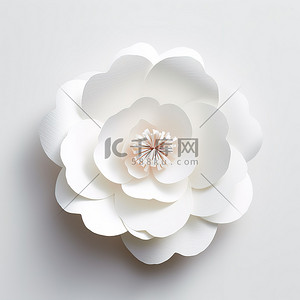 表白玫瑰背景图片_一朵白纸花坐在白色的表面上