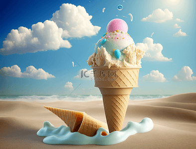 夏天美味冰淇淋背景