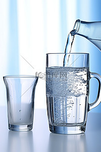 饮用水贴背景图片_饮用水玻璃壶和瓶子