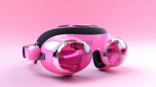 尖端粉色 VR 眼镜在虚拟现实技术中的进步3D 渲染