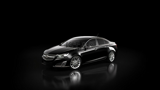 氢能源汽车背景图片_统一背景上黑色 3D 渲染图像的时尚城市轿车