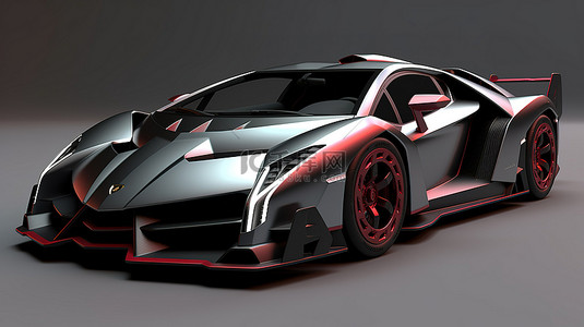 灰色背景图片_兰博基尼 veneno 的 3d 渲染