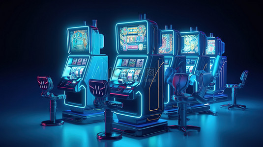 武装直升机动图背景图片_游戏设计 3D 老虎机，在蓝色背景的赌场中设有一名武装强盗