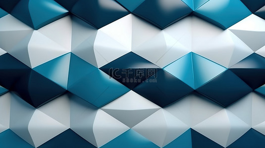 蓝色创意简约线条背景图片_简约的蓝色和白色抽象背景 3D 渲染图案和纹理