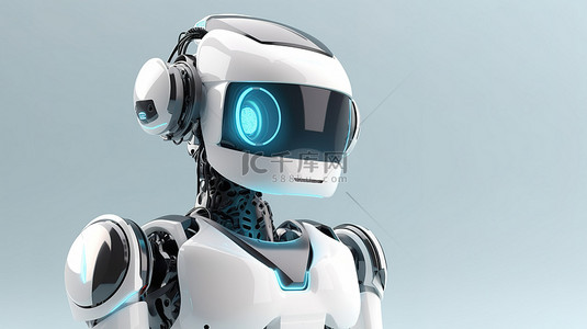 科技背景眼背景图片_虚拟现实启用 android 机器人 3d 渲染