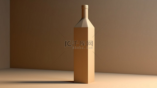 空纸盒背景图片_纸板材料的空精酿啤酒载体角度视图 3D 模型