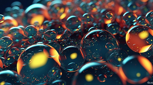 抽象气泡背景图片_抽象气泡形式的 3D 渲染设计