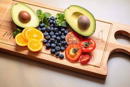 新鲜西红柿背景图片_装有新鲜水果和蔬菜的木板