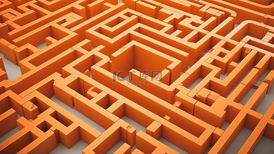 游戏闯关迷宫背景图片_3D 迷宫设计的俯视图