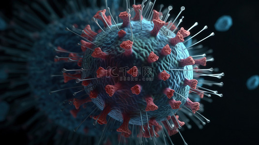 流感背景图片_H1N1 流感病毒也称为猪流感的病毒性疾病流行 3D 插图