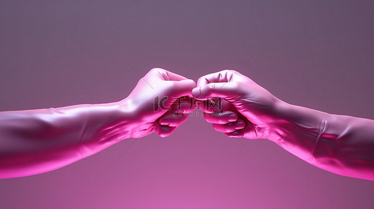 孤立的小指承诺手势的 3D 渲染，象征着承诺