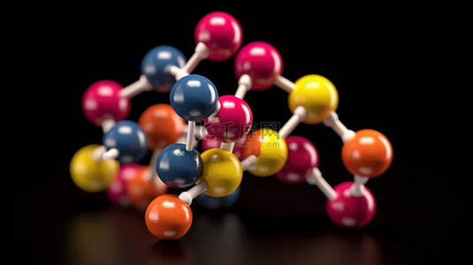 化学公式背景图片_必需氨基酸苏氨酸的 3D 分子模型