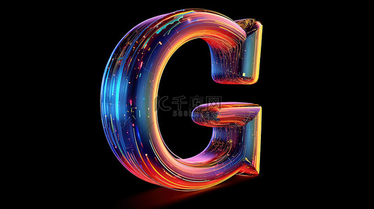 字母 g 的抽象 3d 字母渲染