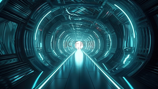 未来太空背景图片_未来太空旅行背景与抽象科幻小说 3D 渲染