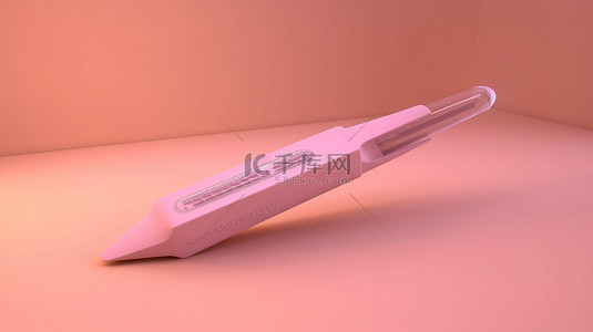排卵测试背景图片_粉红色背景的 3d 渲染与阳性塑料妊娠测试