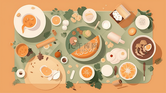 盘子海报背景图片_食物美食简餐海报