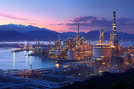 产业园区背景图片_香港炼油厂工业综合体
