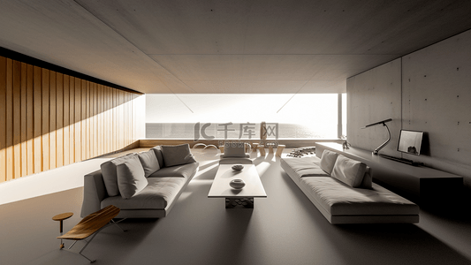 沙发茶几北欧极简主义家庭客厅装修效果图