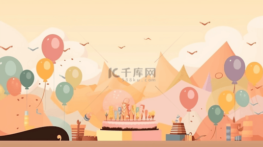 手原创背景图片_聚会平面背景图卡通简笔画