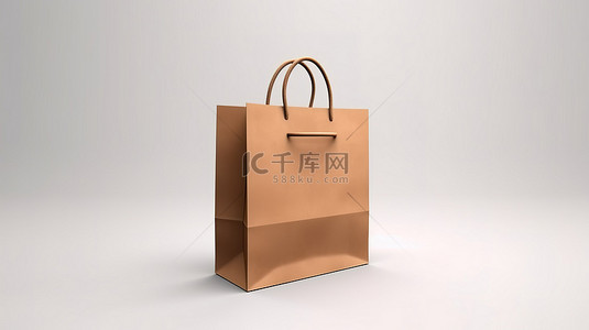購物袋背景图片_3d 渲染中的空白白皮书袋