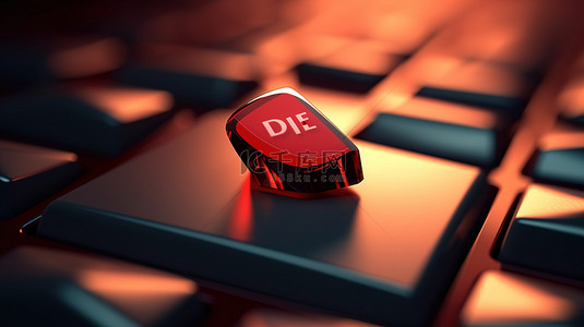 鼠标手光标悬停在红色删除按钮上的 3D 插图