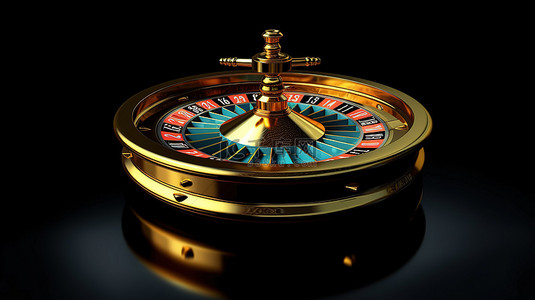 桌卡蓝色背景图片_在线赌场蓝色隔离背景中的真实 3D 轮盘赌轮
