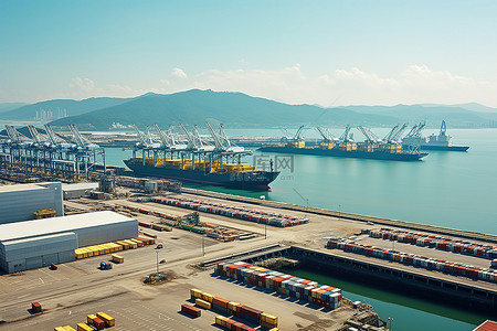 强国复兴背景图片_朝鲜港口 港口复兴 港口和海港