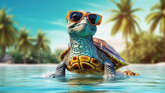 乌龟破壳背景图片_冒险的乌龟，有趣的 3D 旅程