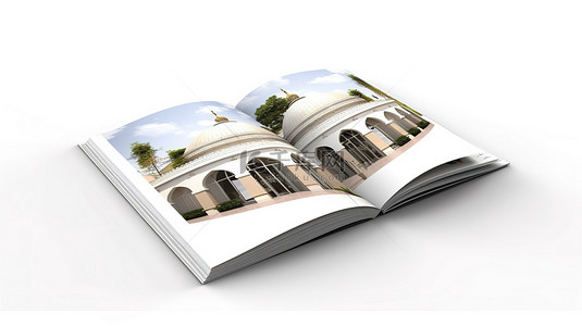 航空折页背景图片_以 3d 呈现的白色背景小册子