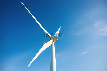 风力叶片背景图片_风力涡轮机叶片反对蓝天