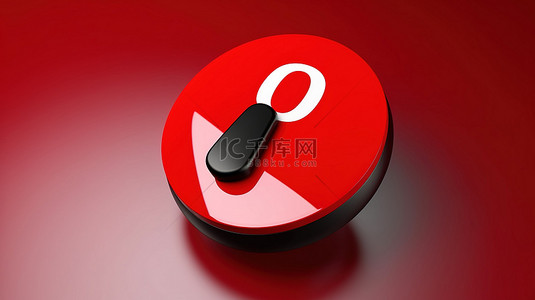 鼠标手选择红色 ok 按钮的 3d 插图