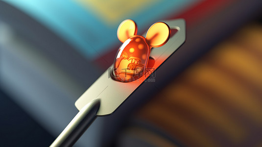 用鼠标光标突出显示的书签按钮 3d 插图
