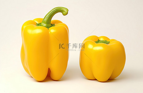 一个辣椒背景图片_白色背景上的一个黄色甜椒